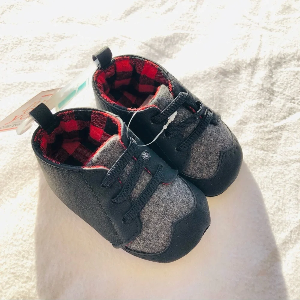 Carter's Black and Gray Baby Walker Shoes